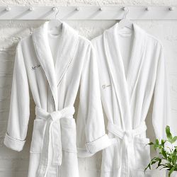 Chambers® Hydrocotton Robe with Piping, Taupe