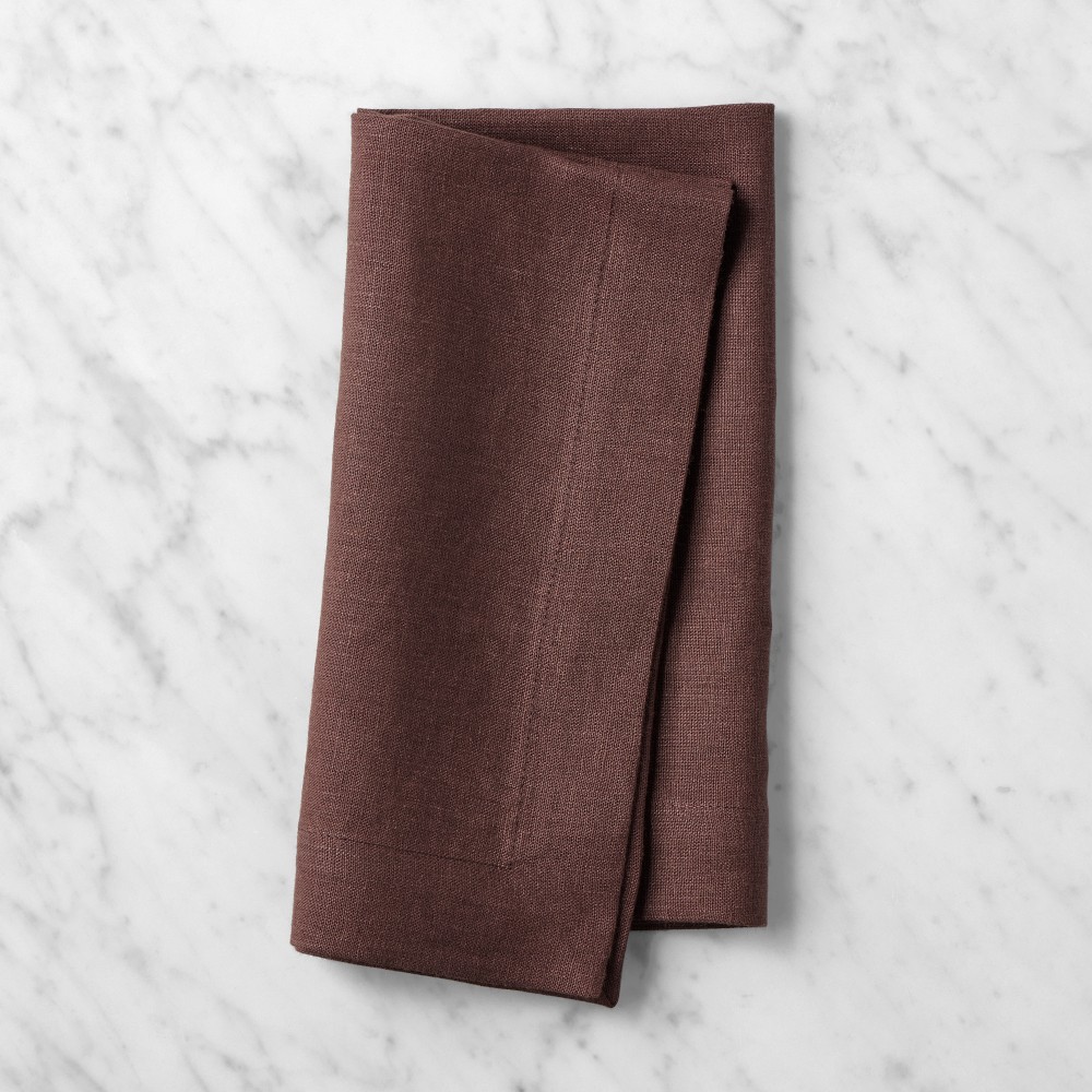 Signature Linen Napkins - Set of 8, Dark Chocolate