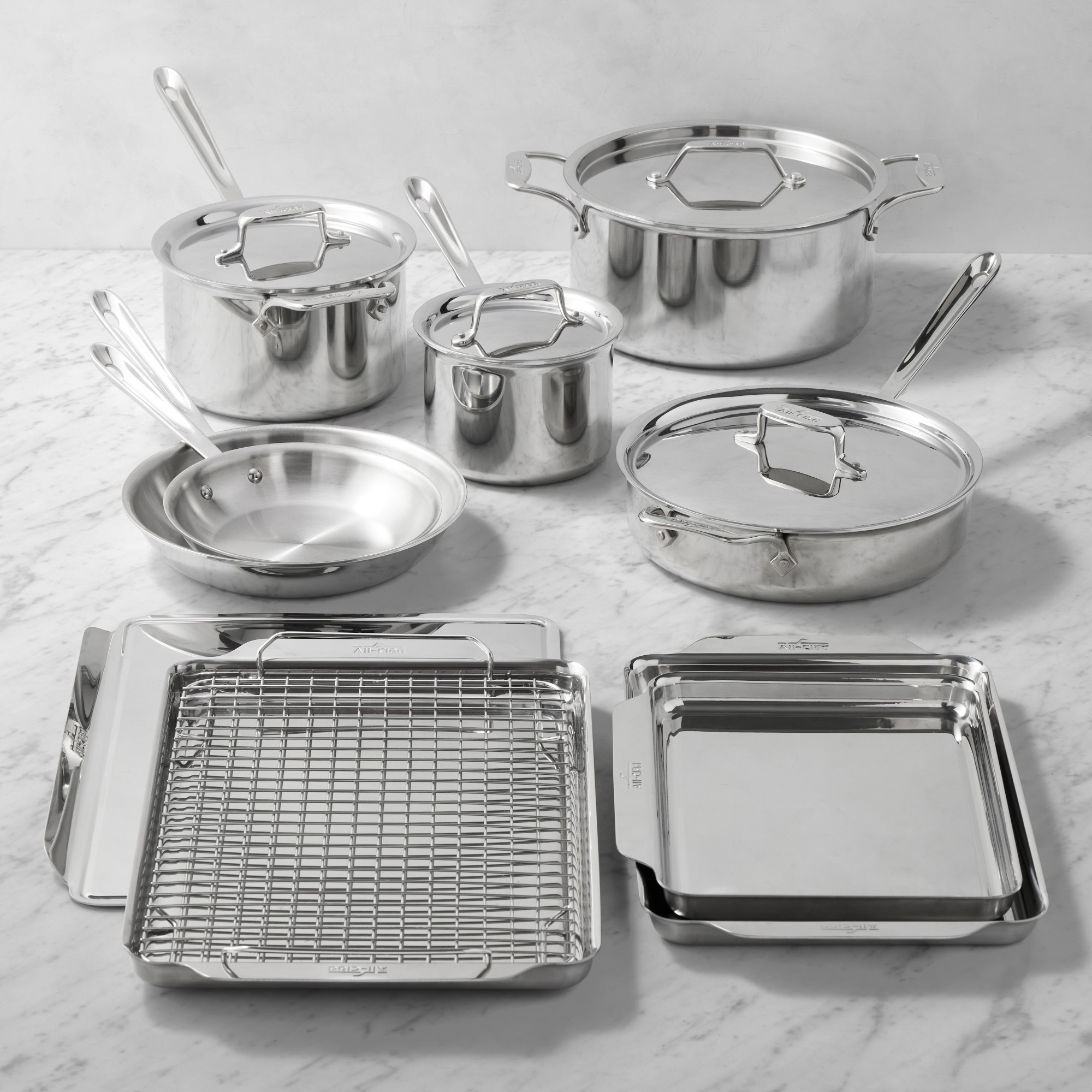 All-Clad D5 Stainless-Steel 15-Piece Cookware & Bakeware Set Sansujyuku sansujyuku.com