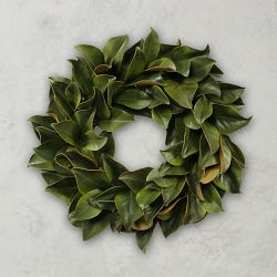 Faux Magnolia Leaf Wreath, 24"