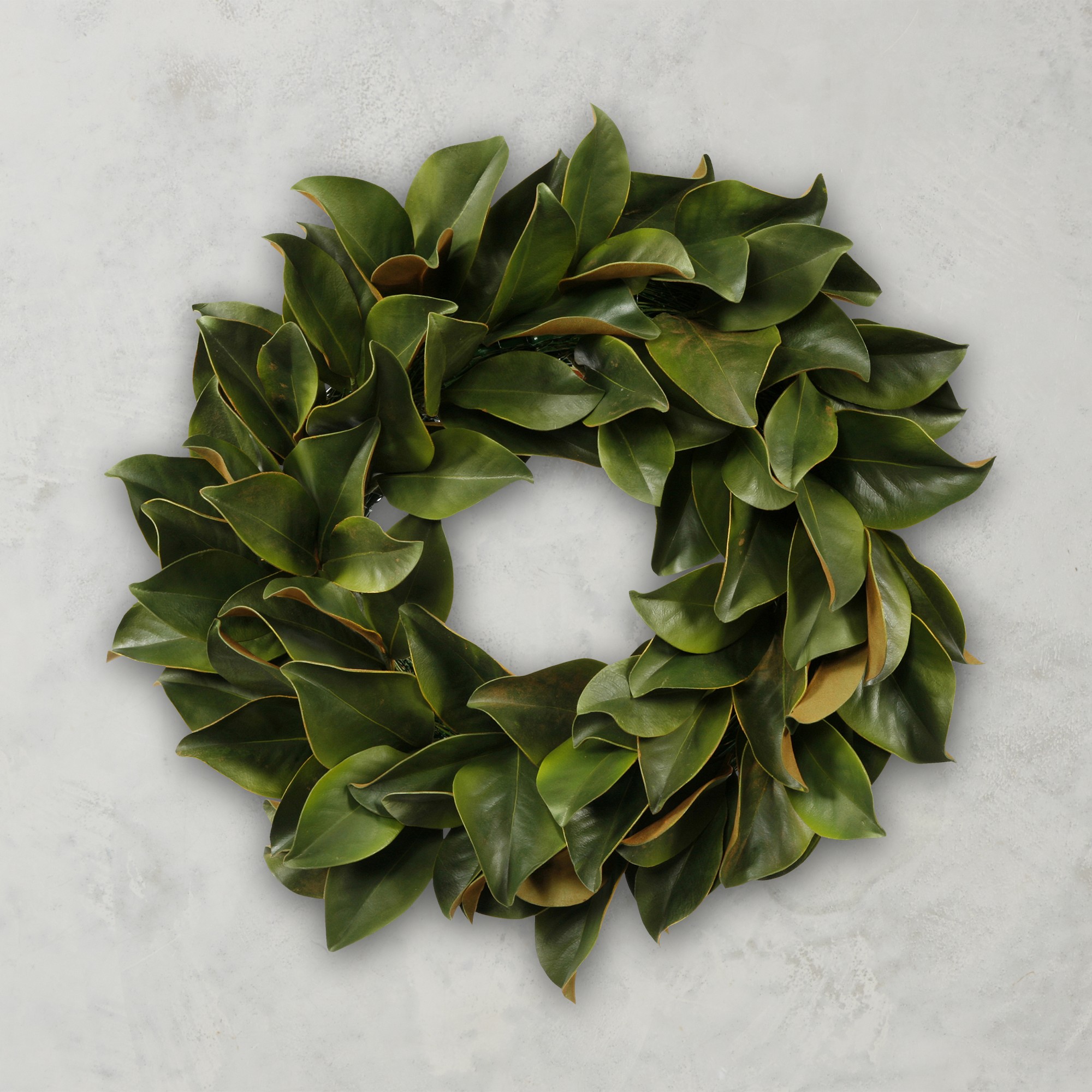Magnolia Leaf Faux Wreath, 24″ Sansujyuku sansujyuku.com