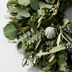 Jeff Leatham x Williams Sonoma Sonoma Winter Live Wreath &amp; Garland
