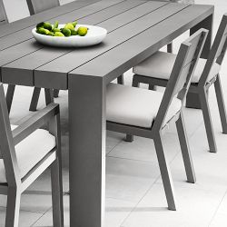 Larnaca Outdoor Slate Grey Metal Dining Side Chair