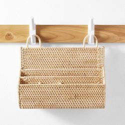 Hold Everything Rattan Hanging Mail Basket