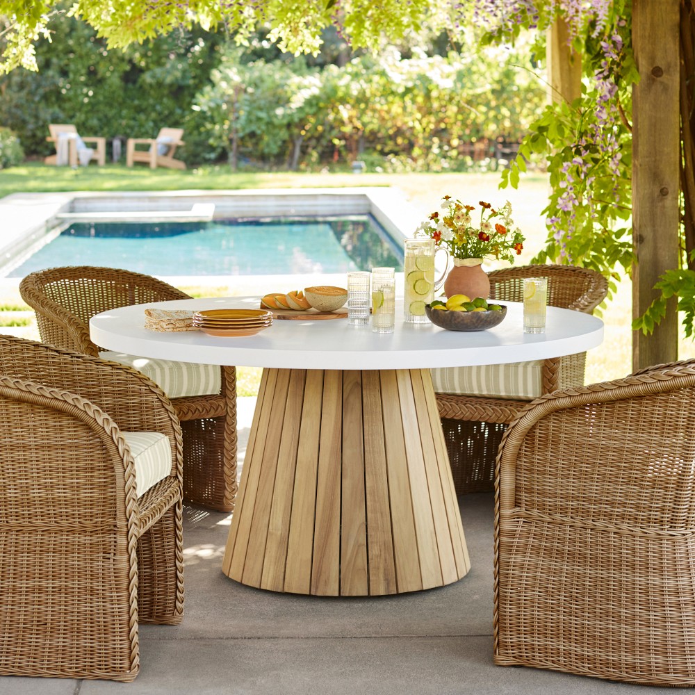 Balboa Round Fiberstone Dining Table (60") by Williams Sonoma Home