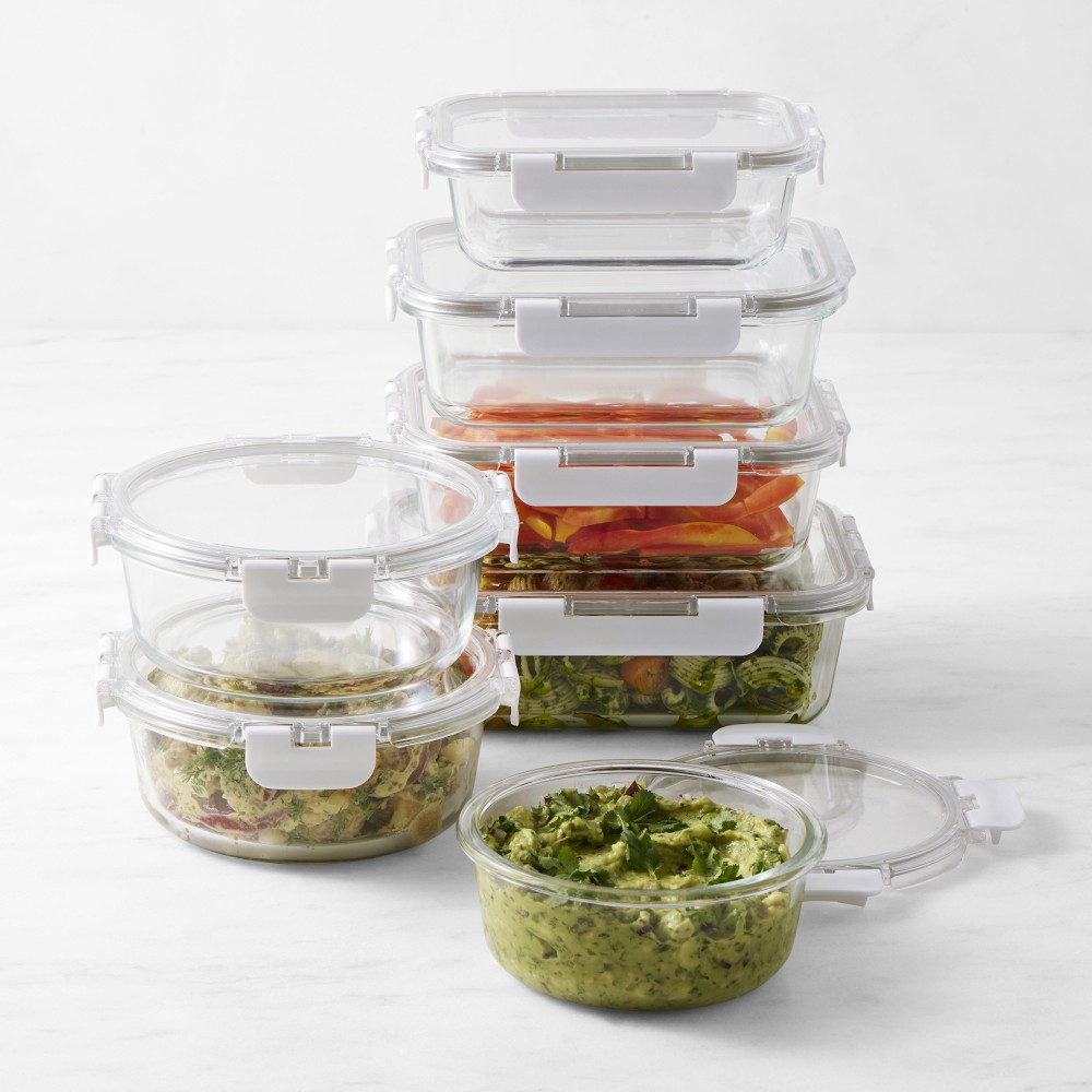 Hold Everything Glass Food Storage Containers, Ultimate 14-Piece Set - Ultimate 14-Piece Set