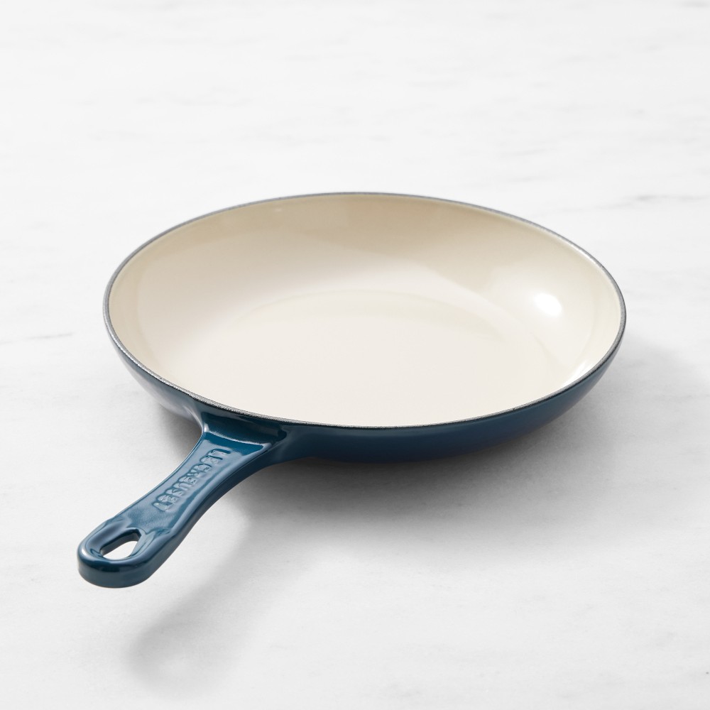 Le Creuset Enameled Cast Iron Shallow Fry Pan, 9 3/4" - 9 3/4", Agave