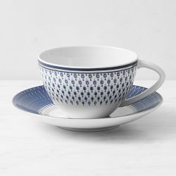 Williams Sonoma Regal Cups & Saucers, Set of 4, Blue