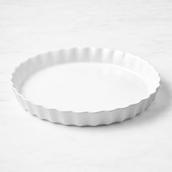 Emile Henry French Ceramic Tart Dish, White