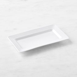 Pillivuyt Plisse Porcelain Rectangluar Hors d'Oeuvres Tray, Set of 2