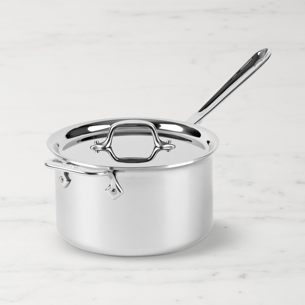 All-Clad D3® Tri-Ply Stainless-Steel Saucepan - 4-Qt.