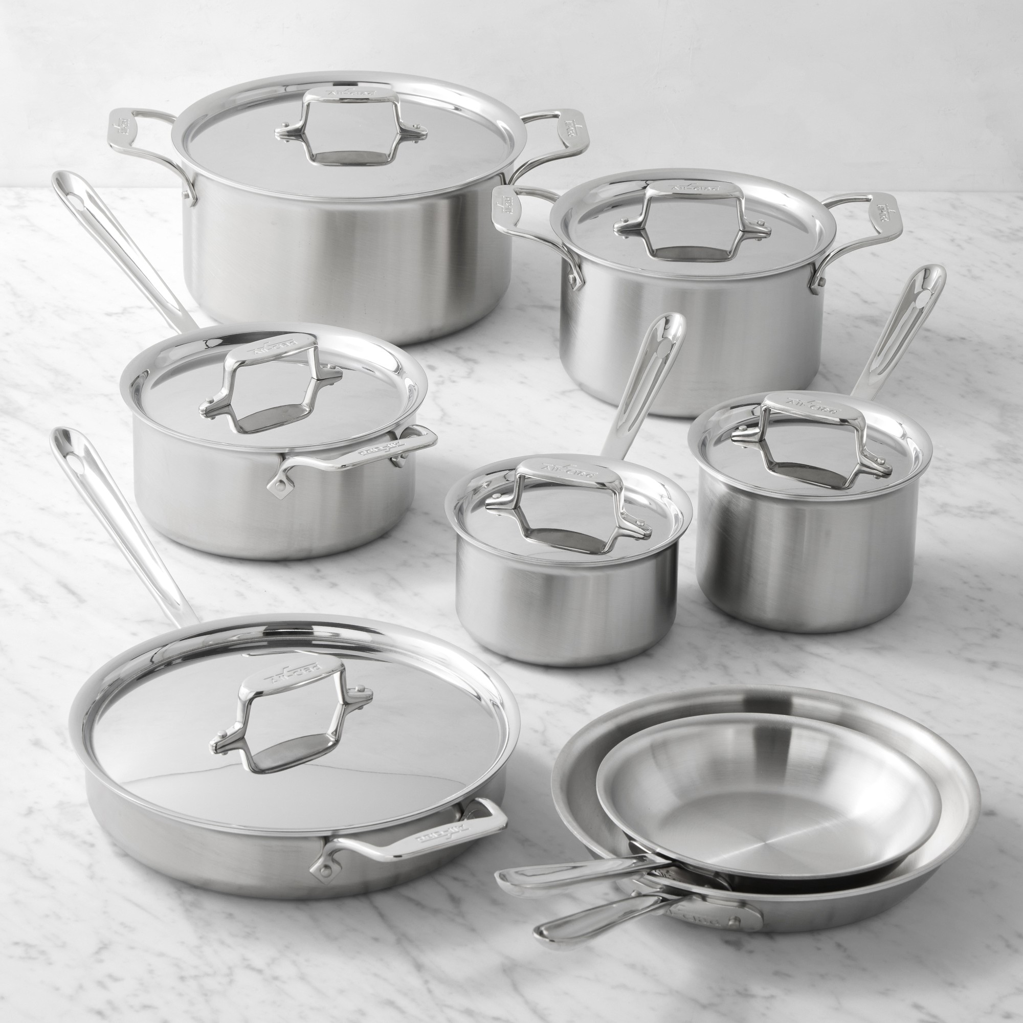 All-Clad D5 Brushed Stainless-Steel 14-Piece Essential Cookware Set Sansujyuku sansujyuku.com
