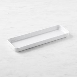 Pillivuyt Plisse Porcelain Appetizer Trays, Long, Set of 2