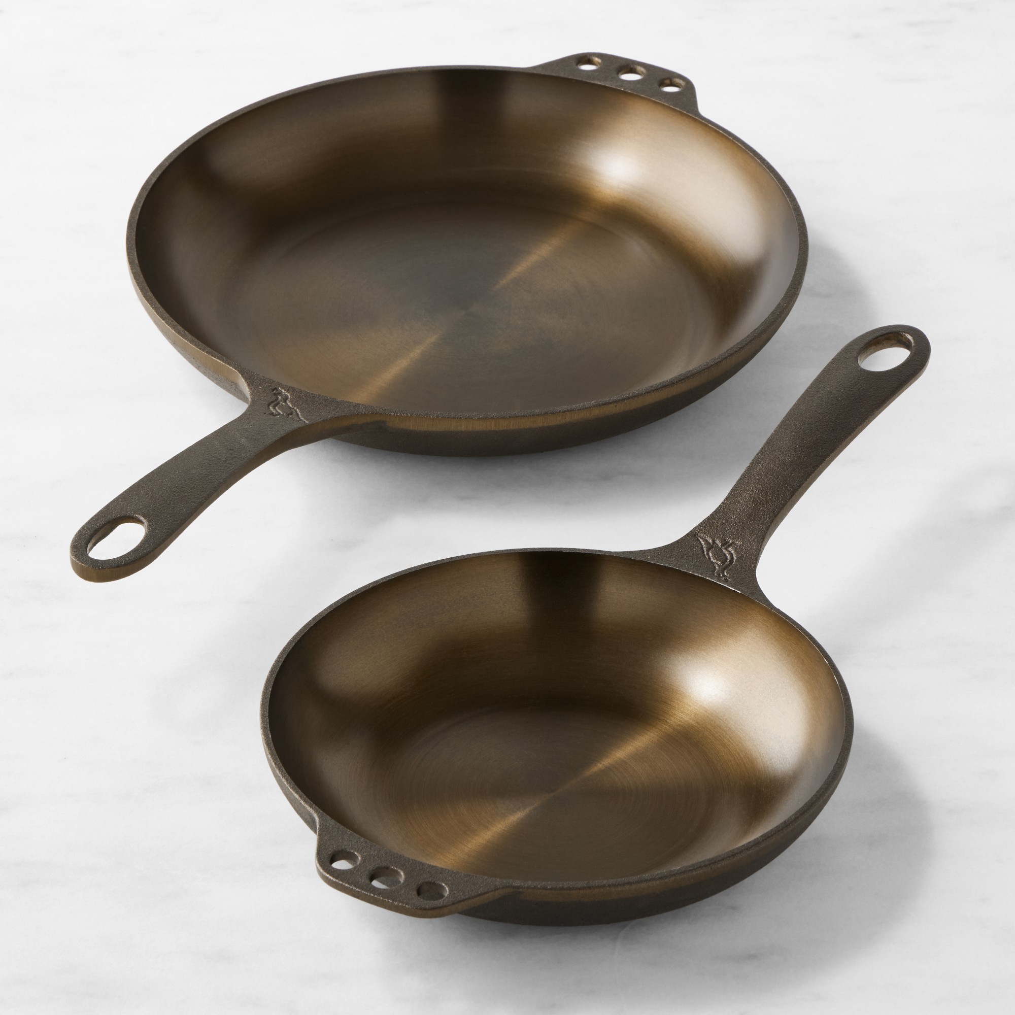 Smithey Seasoned Cast Iron Chef Skillet, Set of 2 Simolary simolary.com