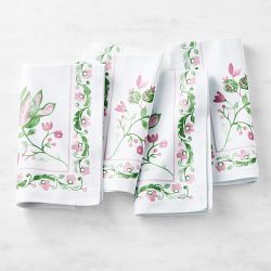 Painted Vine Napkins, Set of 4, Pink