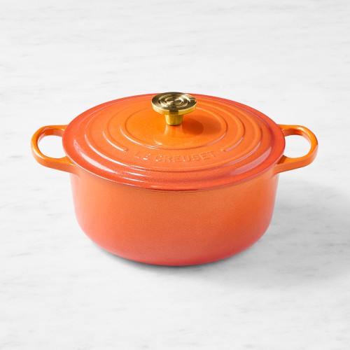 Le Creuset Centenary Enameled Cast Iron Round Dutch Oven, 5 1/2-Qt., Flamme Dorée