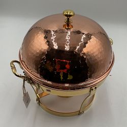 OPEN BOX: Williams Sonoma Oval Copper Chafing Dish, 2 1/2-Qt.