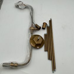 OPEN BOX: Amelia Linear Pendant, Antique Brass, White Glass, 25"