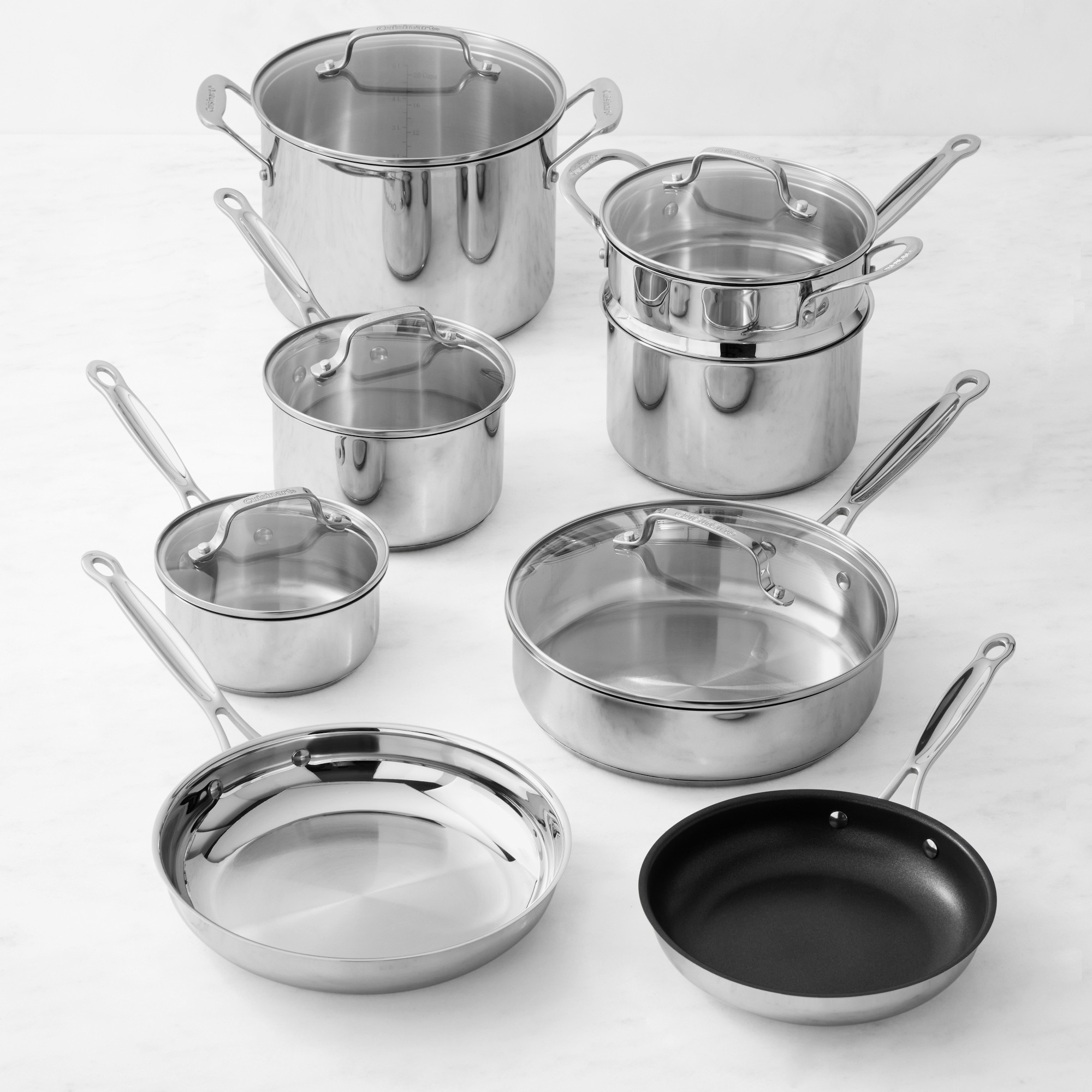 Cuisinart Chef’s Classic Stainless-Steel Ceramic Nonstick Mixed Material 13-Piece Cookware Set Simolary simolary.com