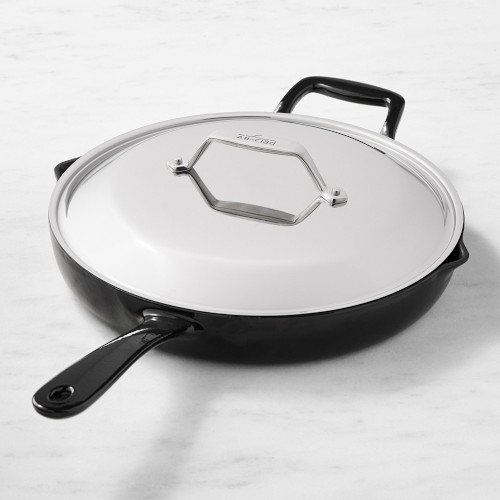 All-Clad Enameled Cast Iron Skillet with Lid, 12″ Simolary simolary.com
