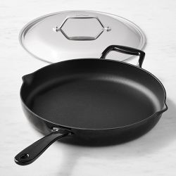 All-Clad Enameled Cast Iron Skillet with Lid, 12"