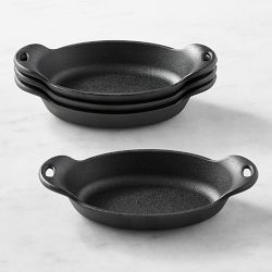 Lodge Seasoned Cast Iron Mini Oval Server, Set of Four