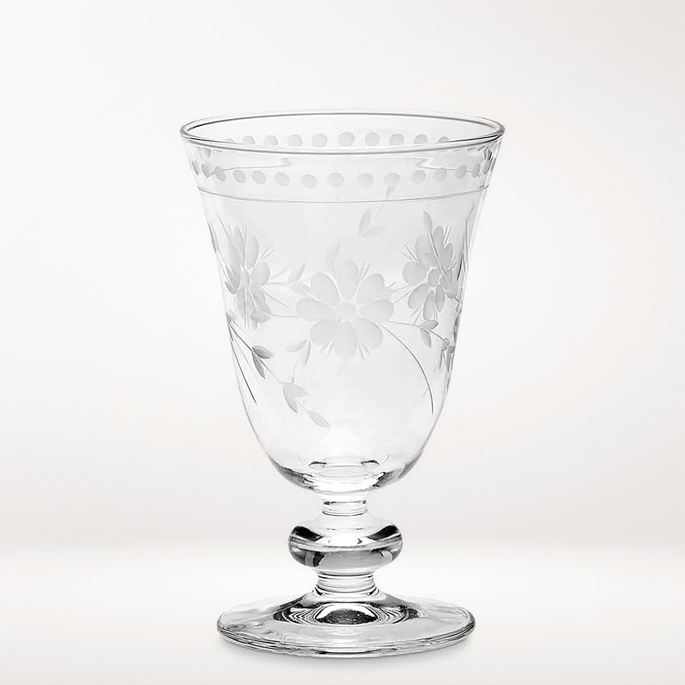 Vintage Etched Stemware Goblets, Set of 4, Blush, Pink