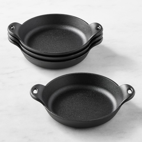 Lodge Seasoned Cast Iron Mini Round Server, Set of Four