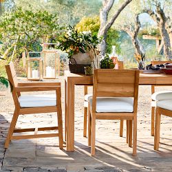 Larnaca Fiberstone Dining Table &amp; Teak Dining Chairs (96"-108")