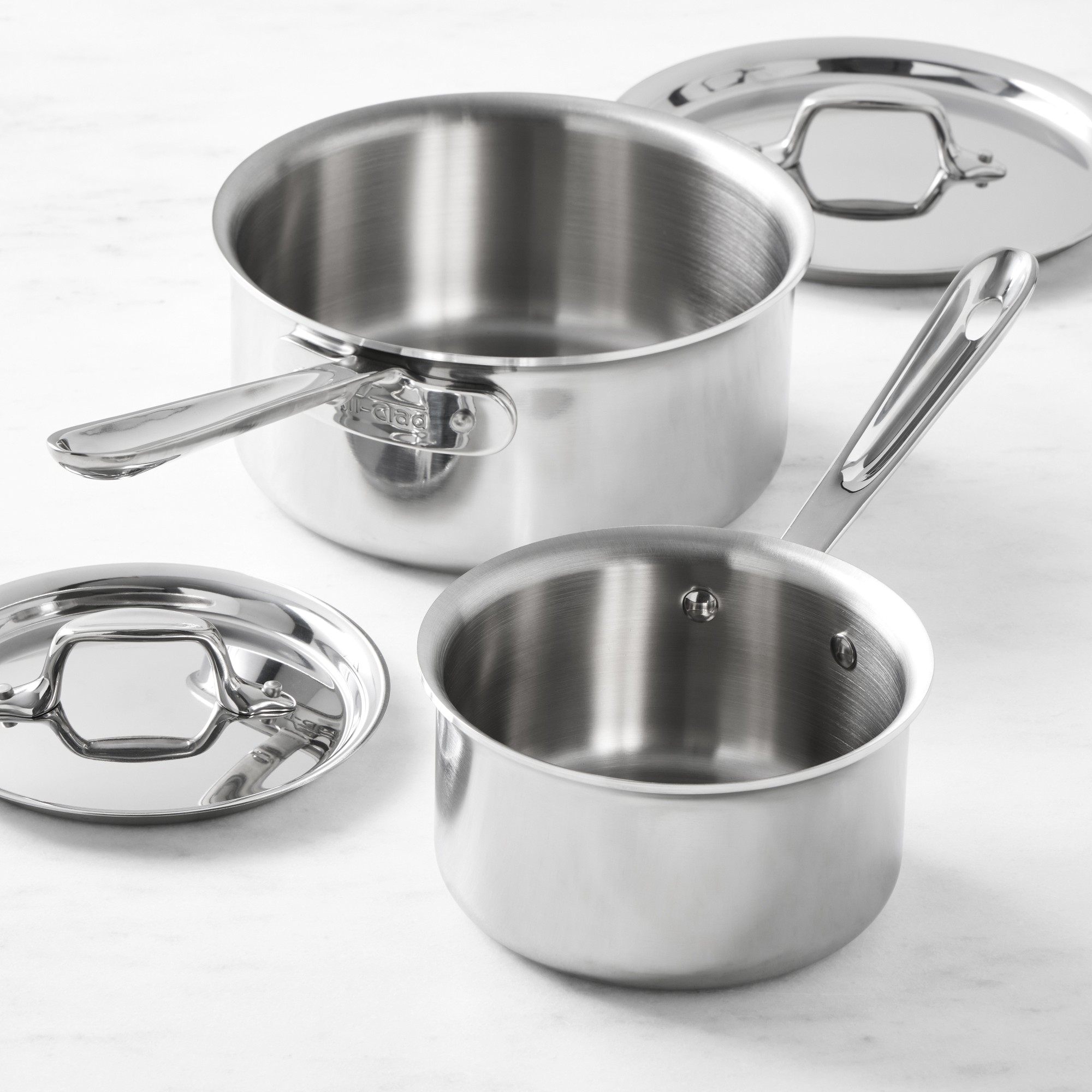 All-Clad D3 Tri-Ply Stainless-Steel Saucepan Set, 1.5 & 3-Qt. Sansujyuku sansujyuku.com