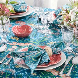 Iznik Floral Tablecloth, Cotton-Twill | Williams Sonoma