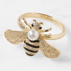 Jeweled Bee Napkin Rings, Set of 4