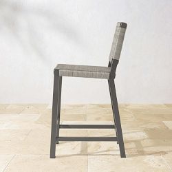 Larnaca Slate Grey Metal x All-Weather Weave Bar Stool