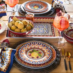 Sicily Red Outdoor Melamine Rectangular Platter