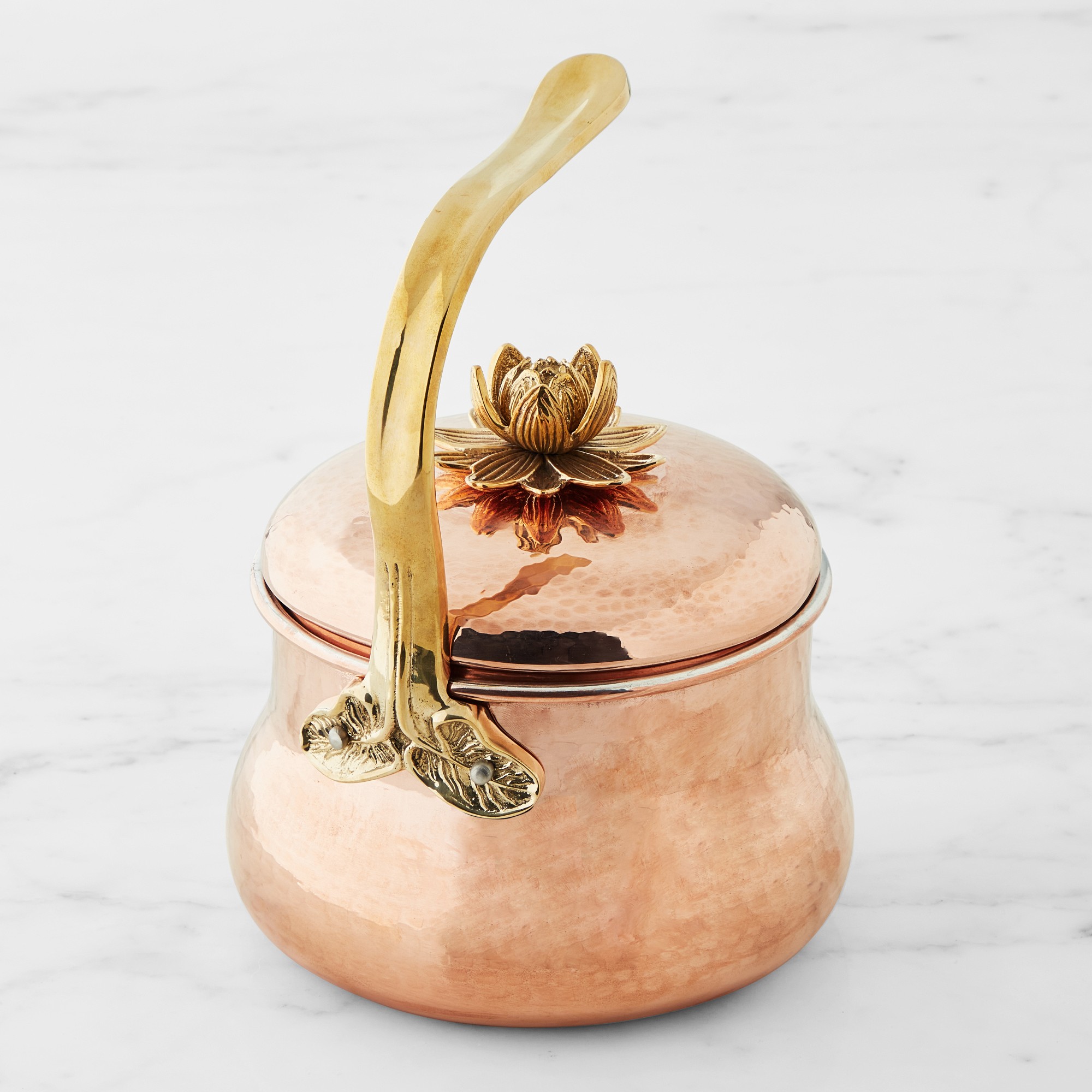 Ruffoni Historia Hammered Copper Tea Kettle with Lotus Knob, 3-Qt. Sansujyuku sansujyuku.com