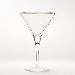 Gold Rim Martini Glasses, Set of 4
