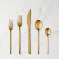 Mepra Due 5-Piece Flatware Set, Brushed Gold