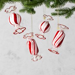 Peppermint Sweet Shoppe Ornaments, Set of 4