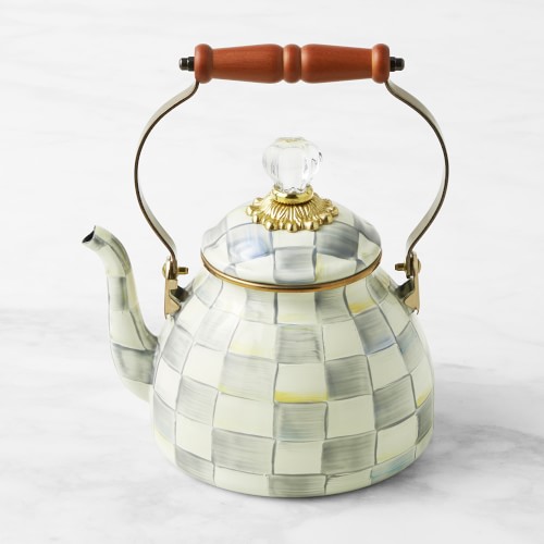 MacKenzie-Childs Sterling Check Tea Kettle Simolary simolary.com