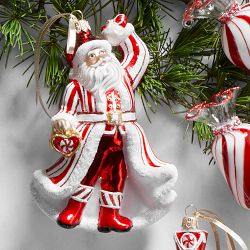 Candy Cane Santa Claus Ornament