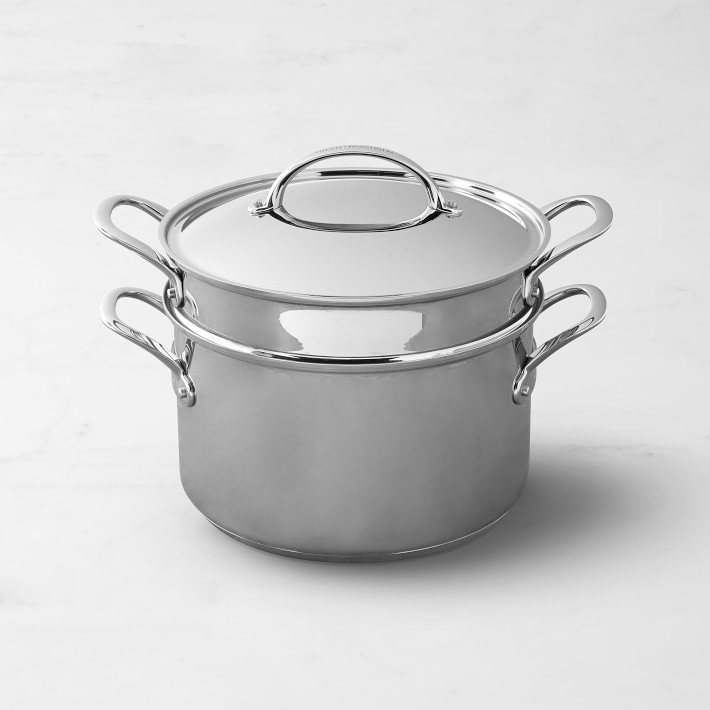 WILLIAMS-SONOMA ステンレス鍋 蓋付き 中型 Williams Sonoma Stainless-Steel Perforated Stock pot - 8-Qt
