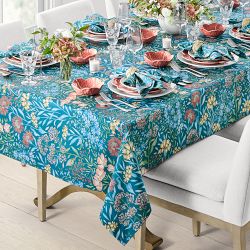 Iznik Floral Tablecloth, Cotton-Twill | Williams Sonoma