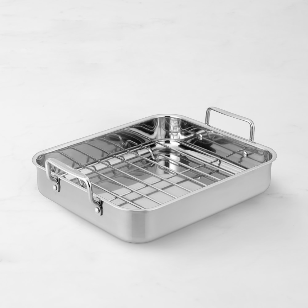 Williams Sonoma Stainless-Steel Ultimate Roaster with Rack - 16"
