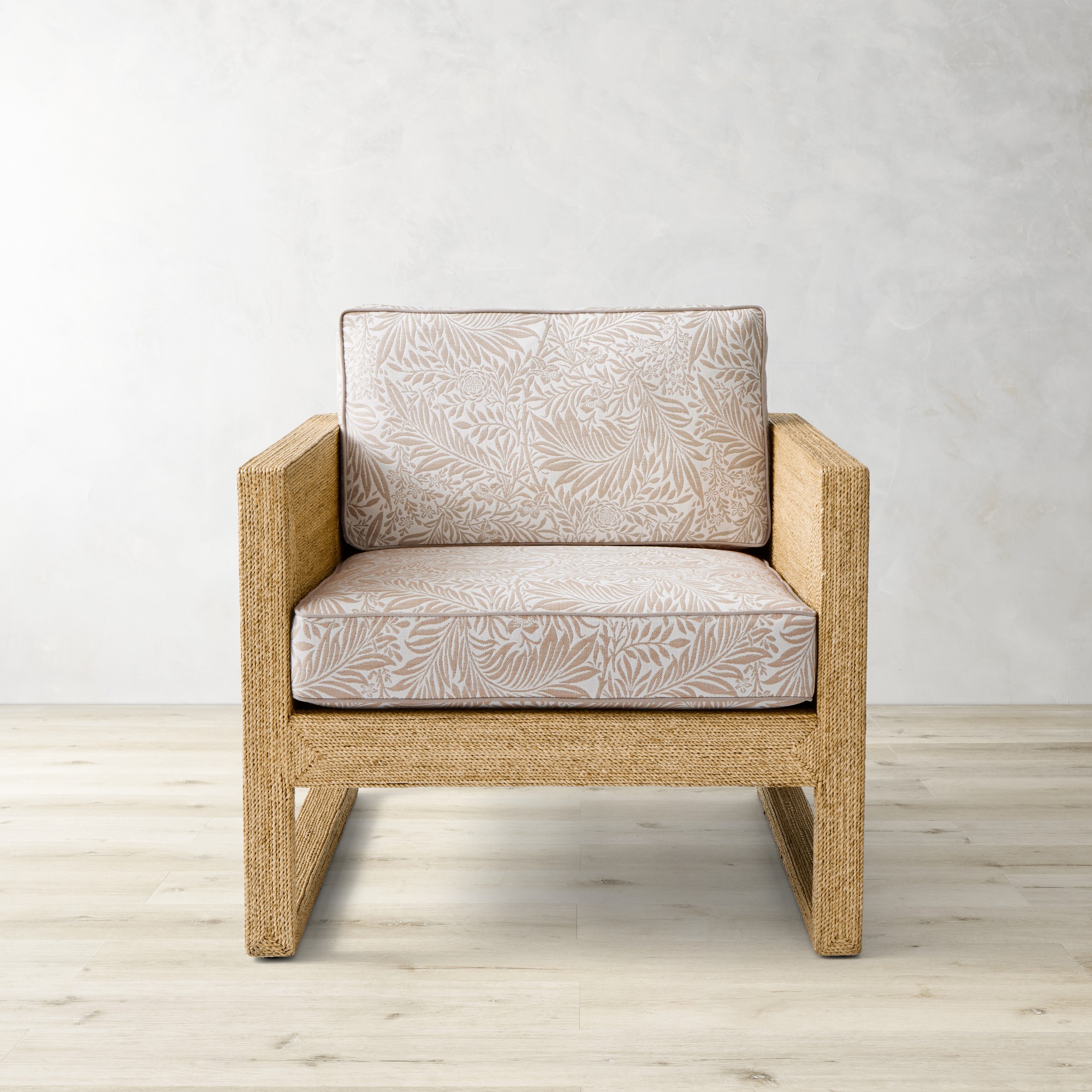 Morris & Co., Larkspur Natural with Flax Piping
