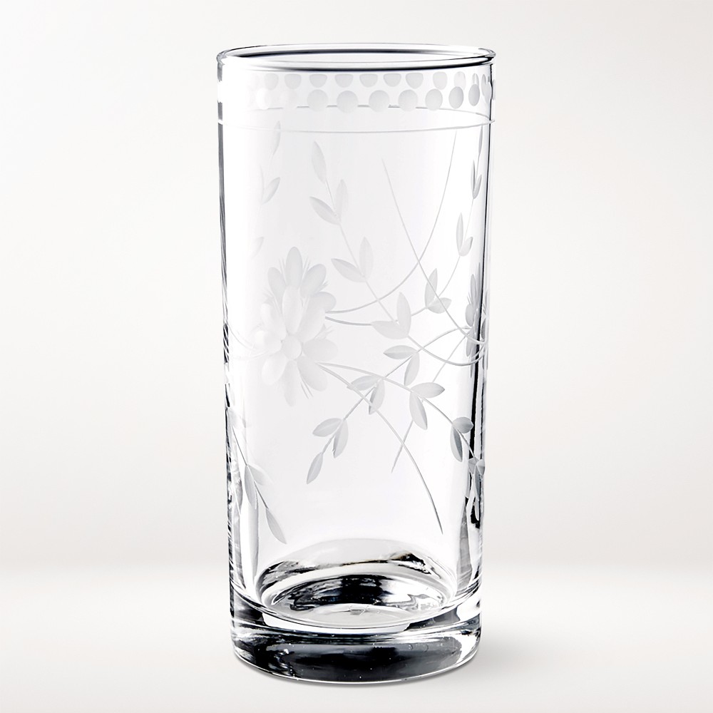 Vintage Etched Highball Glasses - Set of 4