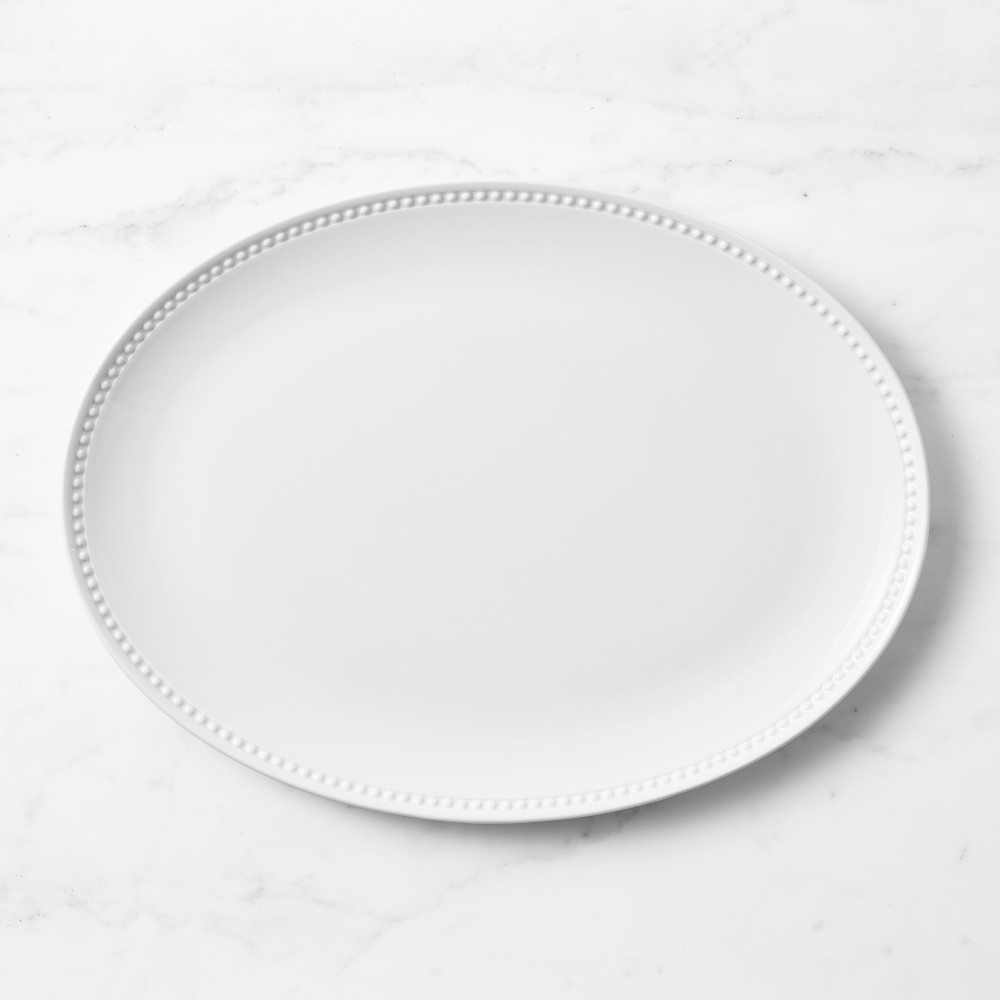 Pillivuyt Beaded Coupe Porcelain Oval Platter - Large