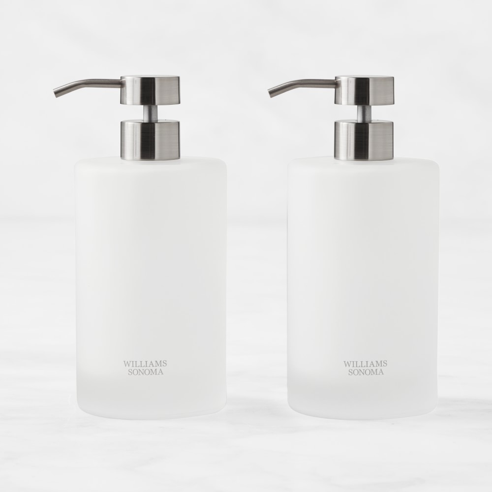 Hold Everything Frosted Glass Soap & Lotion Dispenser, 16oz. - Frosted, Set of 2