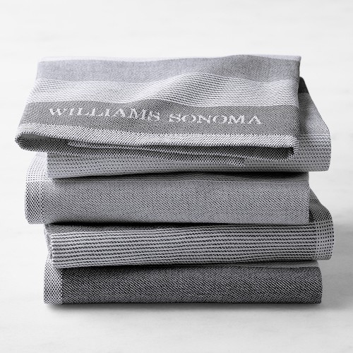 Williams Sonoma Logo Stripe Towels, Set of 4, Black