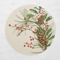 Chilewich Woodland Berry Round Placemat, Set of 4