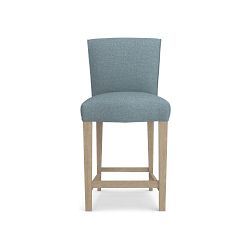 OPEN BOX: Fitzgerald Counter Stool, Standard, Performance Recycled Plush Weave, Blue, Heritage Grey